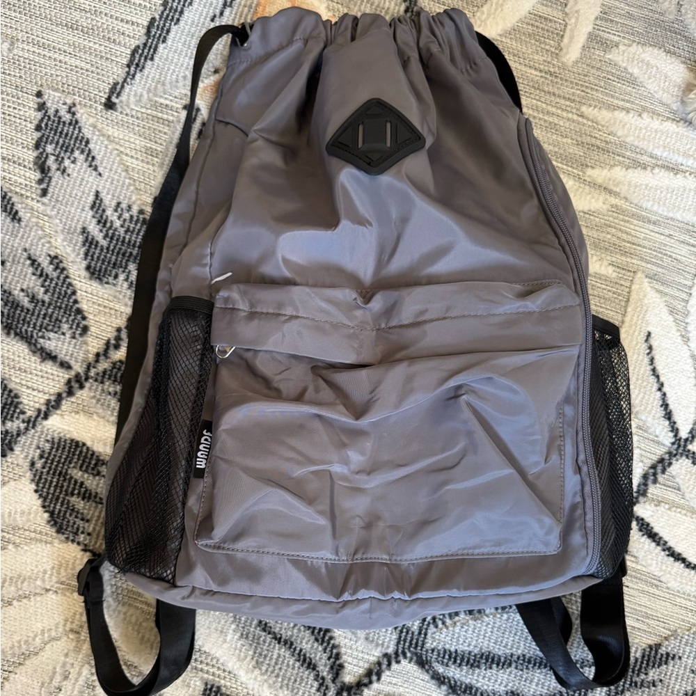 Nwot | Gray Drawstring Backpack - image 1